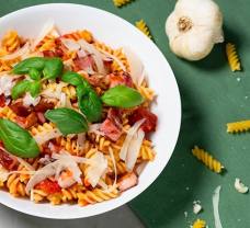 Baconös paradicsomos fusilli tészta