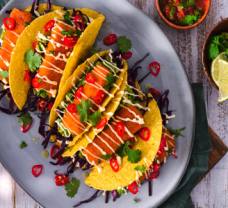 Tacos Tesco Plant Chef vegetáriánus rudacskákkal 